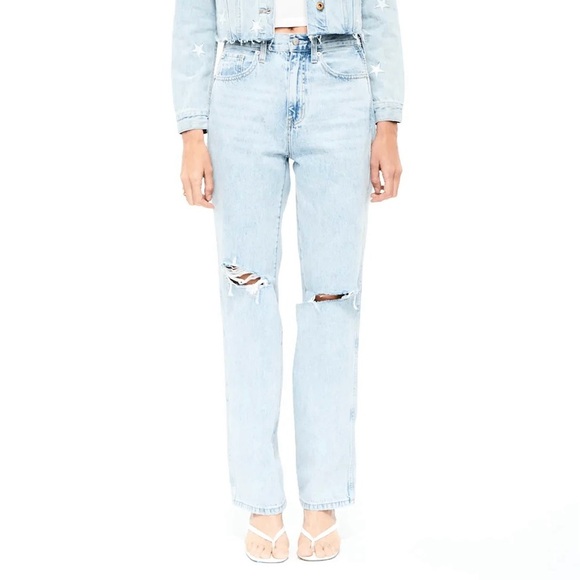 Pistola Light Blue Distressed Cassie Straight Leg Jeans - Picture 1 of 15